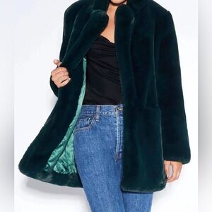 Apparis Sophie Faux Fur Coat - Emerald